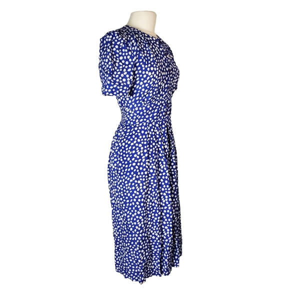 KARIN STEVENS Polkadot Vintage Dress Womens size 8 Petite - Picture 2 of 7